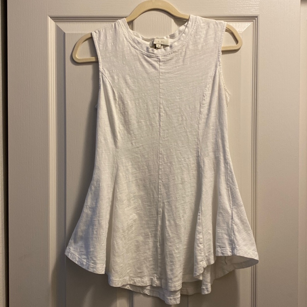 Ari + Ali Peplum top, white, purchased at Anthropologie, Size M
